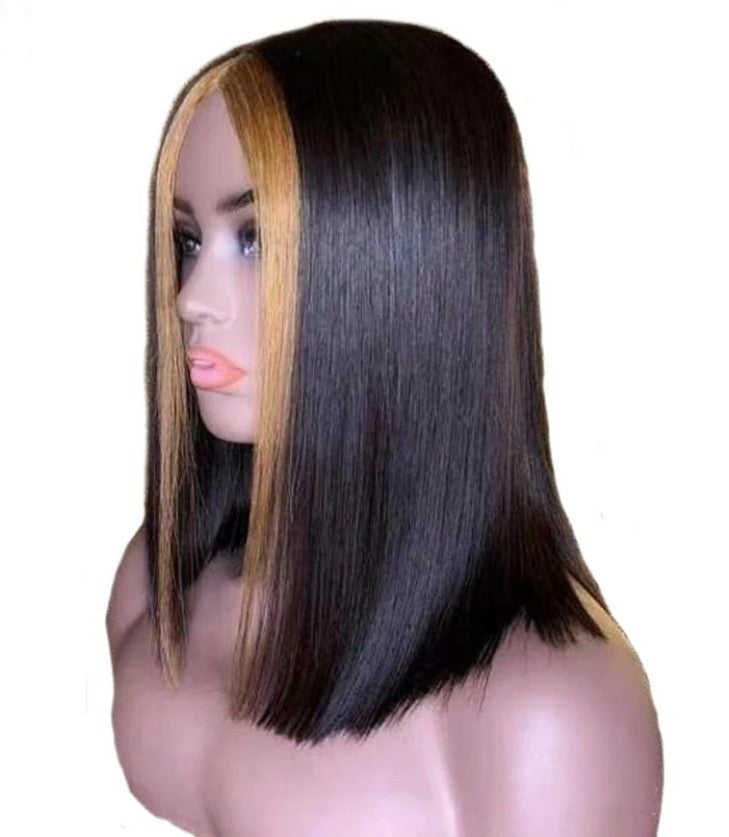 Explosion Style Front Lace Straight Hair Wig European And American Women'S Wig Short Straight Hair Human Wigs Explosion Style Front Lace Straight Hair Wig European And American Women'S Wig Short Straight Hair Human Wigs